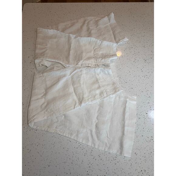 H & M 100% LINEN WHITE WIDE LEG PANTS WOMENS SIZE 6 - Picture 2 of 6